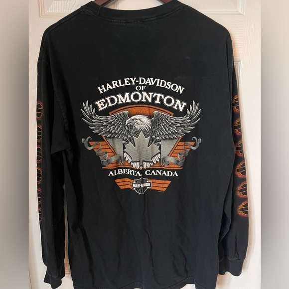 Vintage Y2K 2007 Harley Davidson Long Sleeve T Shirt Edmonton Size Large - Picture 5 of 9